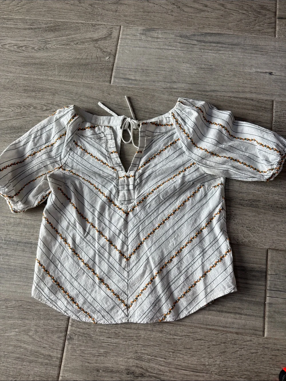 Anthropologie  Maeve 100% Cotton Fruta Puff Sleeve top